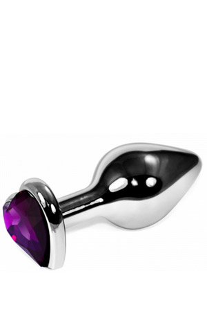 Plug Anale Rosebud Heart Silver 8cm Viola